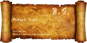 Mohai Ida névjegykártya